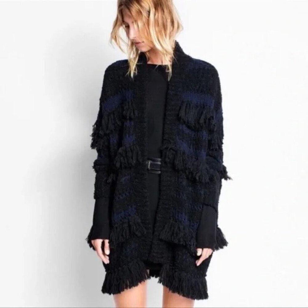 Zadig &‎ Voltaire Pixy Franges Deluxe Fringe Cardigan Sweater XS